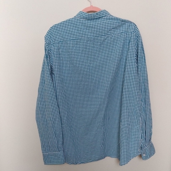 Old Navy Blue and White Cotton Gingham Plaid Classic Button Down Shirt Size XL - Picture 2 of 8